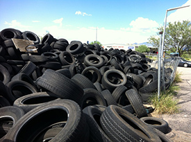 used tires along United States and Mexico border